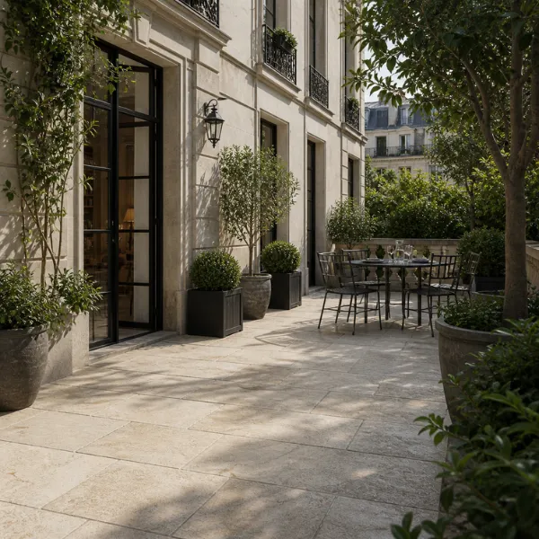 amenagement paysager terrasse en pierre