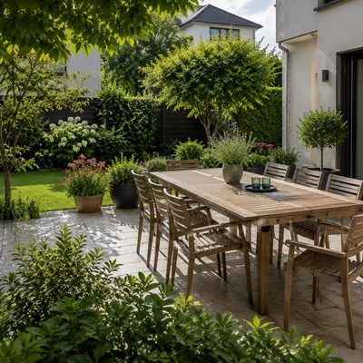 jardin familial pelouse et espace de jeux
