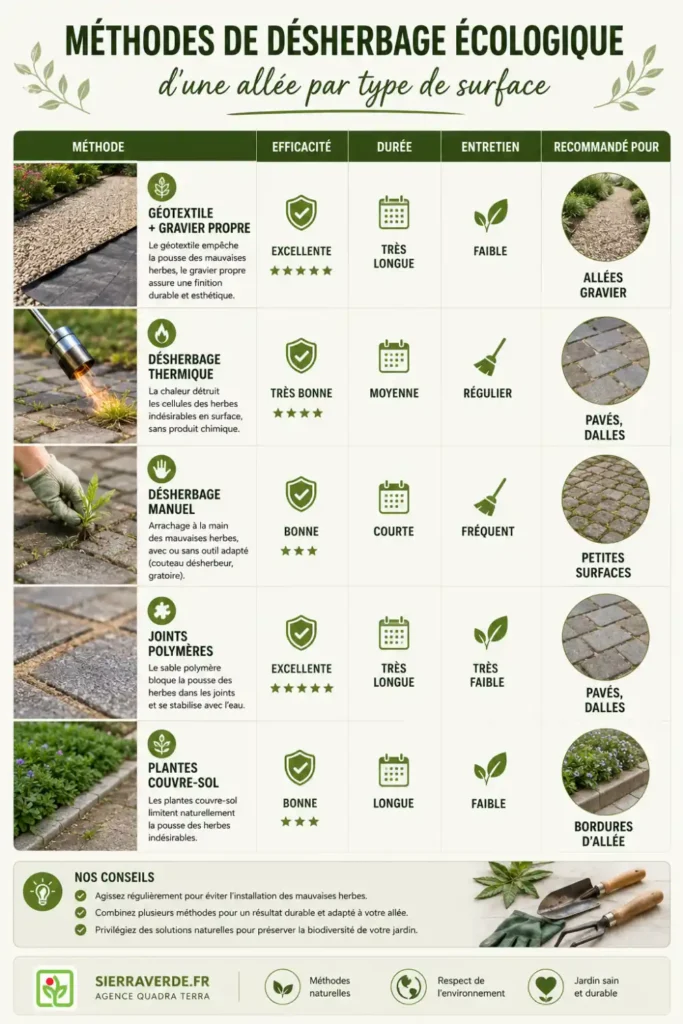 guide méthodes de désherbage écologique d'une allée
